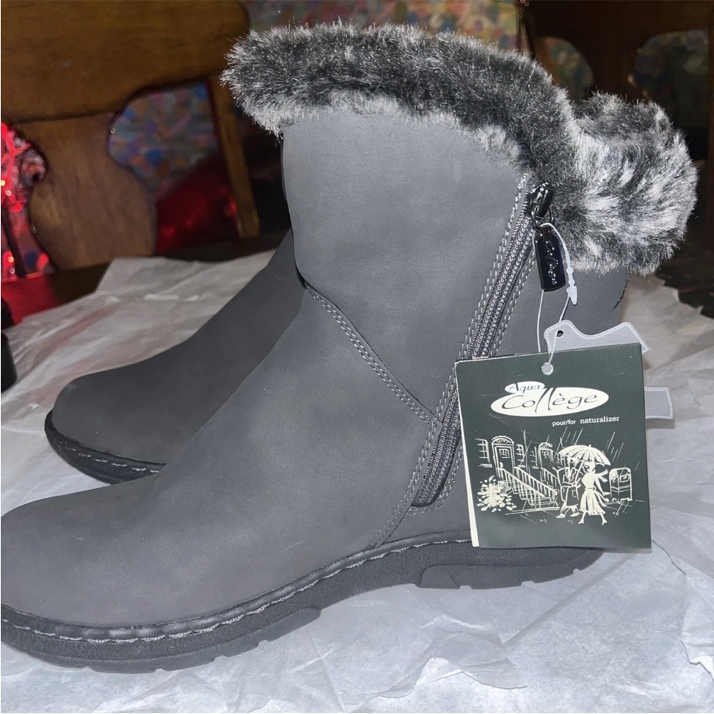 Aqua College Quinita Grey Suede Winter Ankle Boots Size 11 New